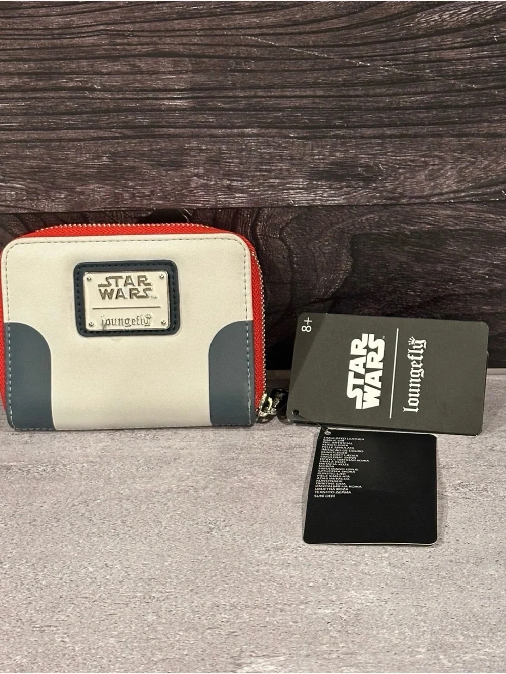 Loungefly Star Wars White & Gray Wallet with Red Zip